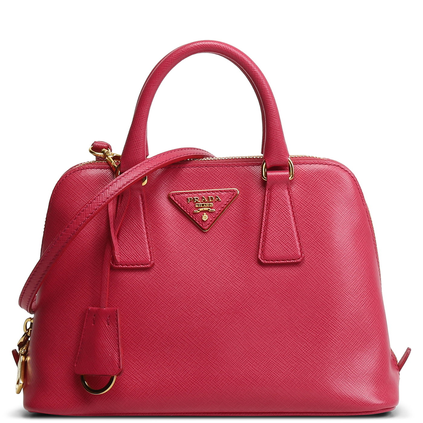 PRADA Saffiano Dome Satchel - Pink