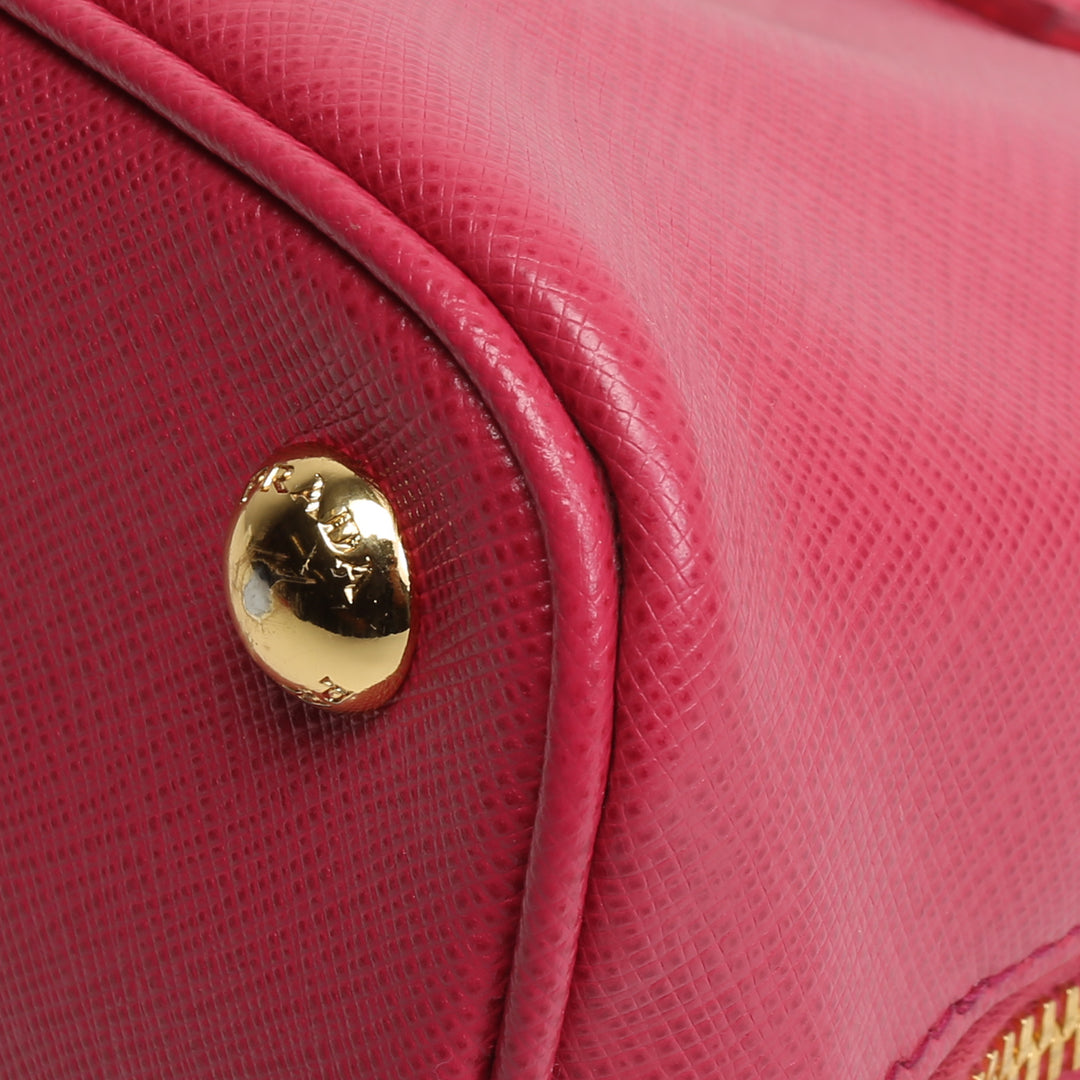 PRADA Saffiano Dome Satchel - Pink