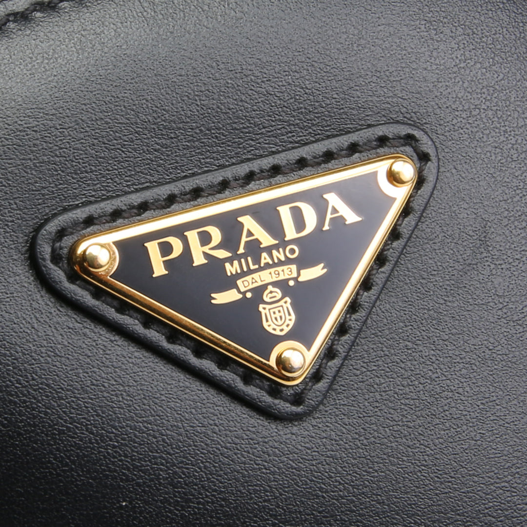 PRADA Mini Leather Shoulder Bag- Black