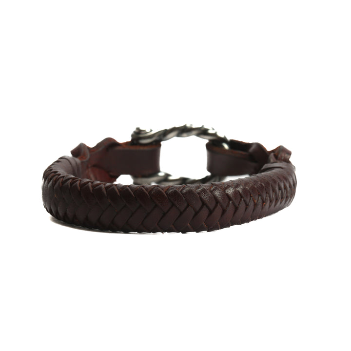 DAVID YURMAN Brown Leather & Silver Clasp Bracelet - FINAL SALE