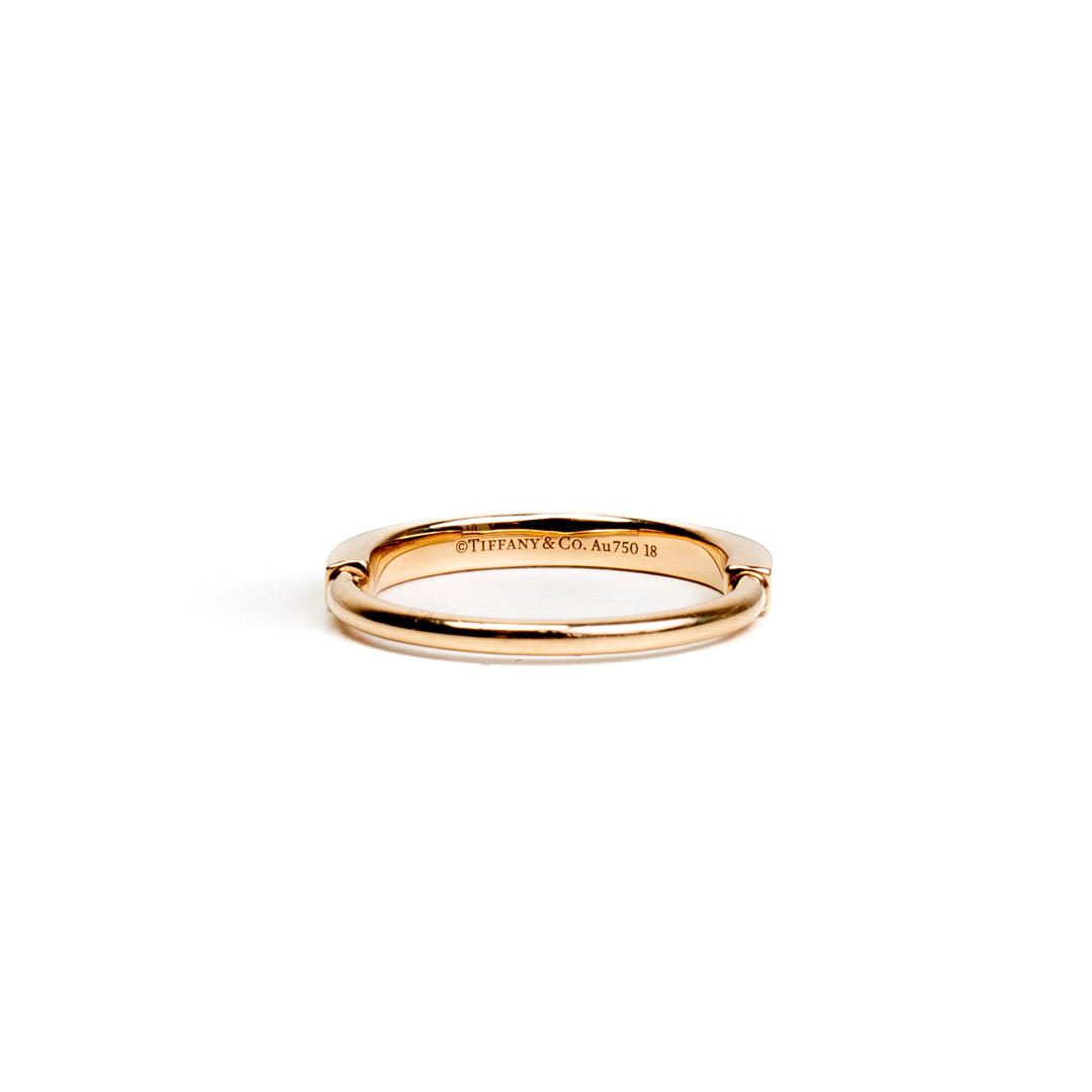 TIFFANY & CO. 18k Rose Gold Lock Ring Size 18 - FINAL SALE