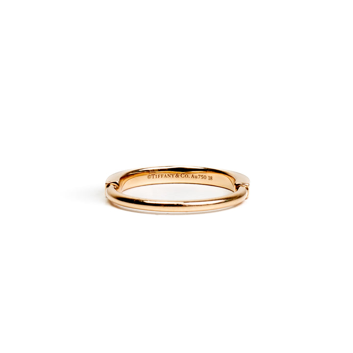 TIFFANY & CO. 18k Rose Gold Lock Ring Size 18 - FINAL SALE