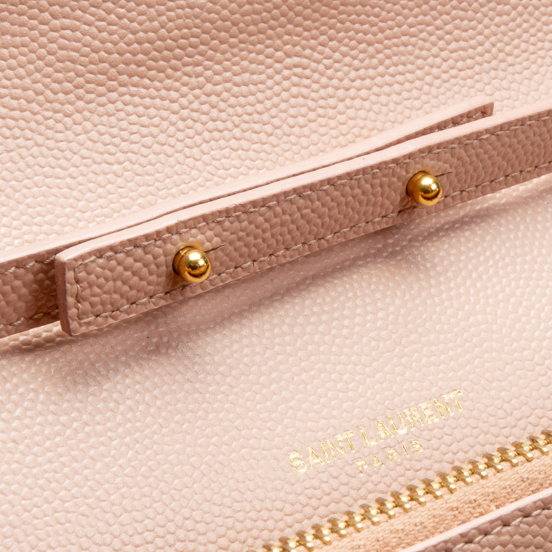 SAINT LAURENT Monogram Large Wallet On Chain - Blush Pink