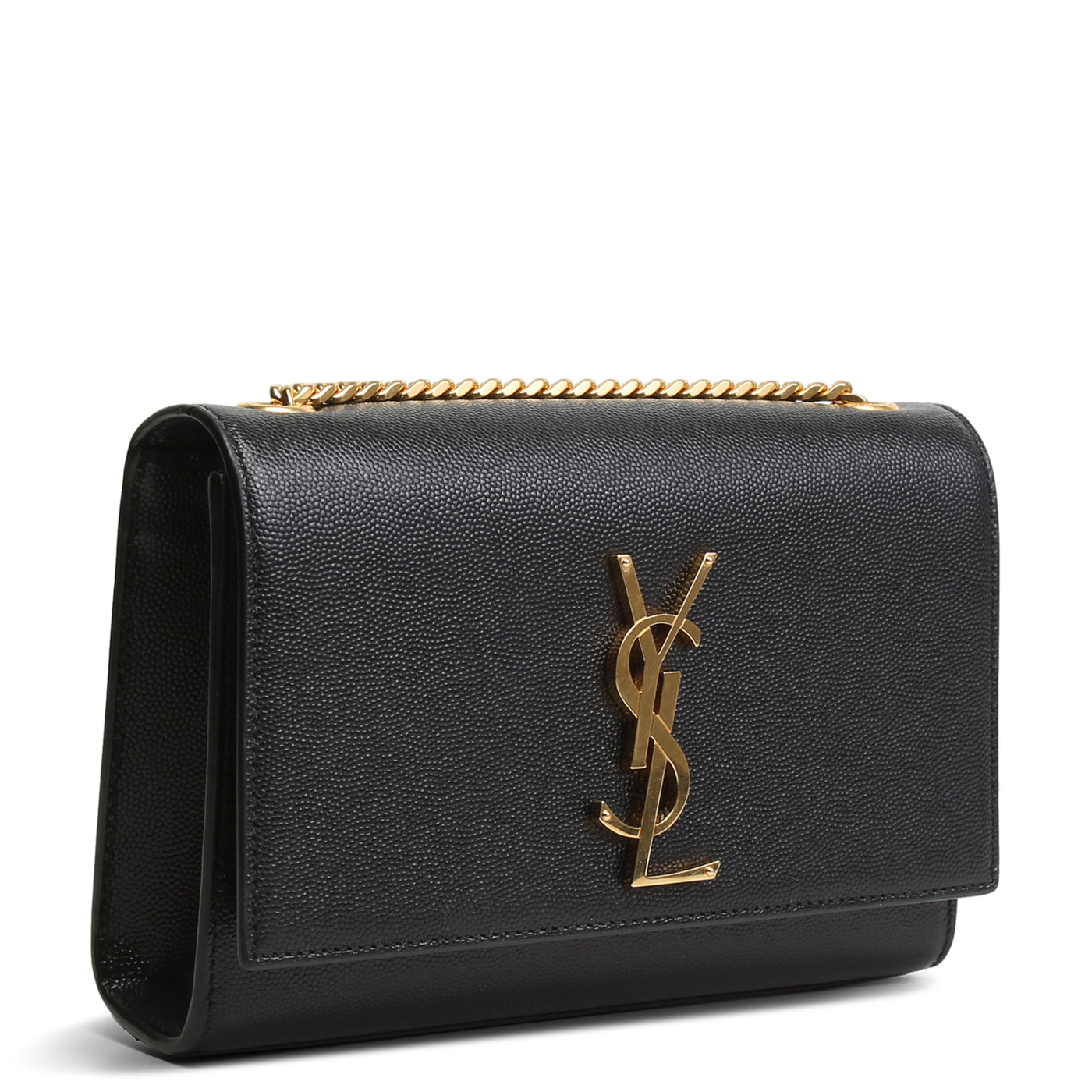 SAINT LAURENT Grain De Poudre Small Monogram Kate Bag - Black