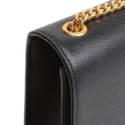 SAINT LAURENT Grain De Poudre Small Monogram Kate Bag - Black