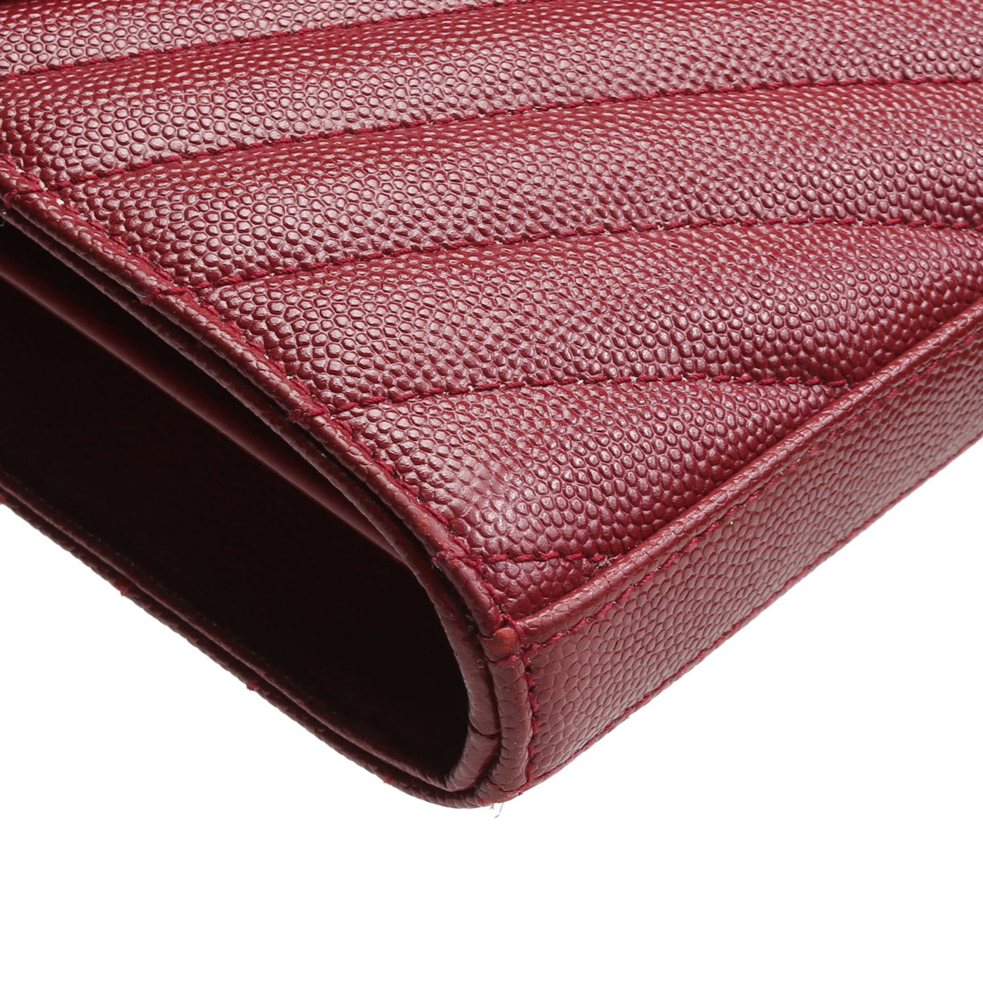 SAINT LAURENT Monogram Envelope Wallet On Chain - Burgundy