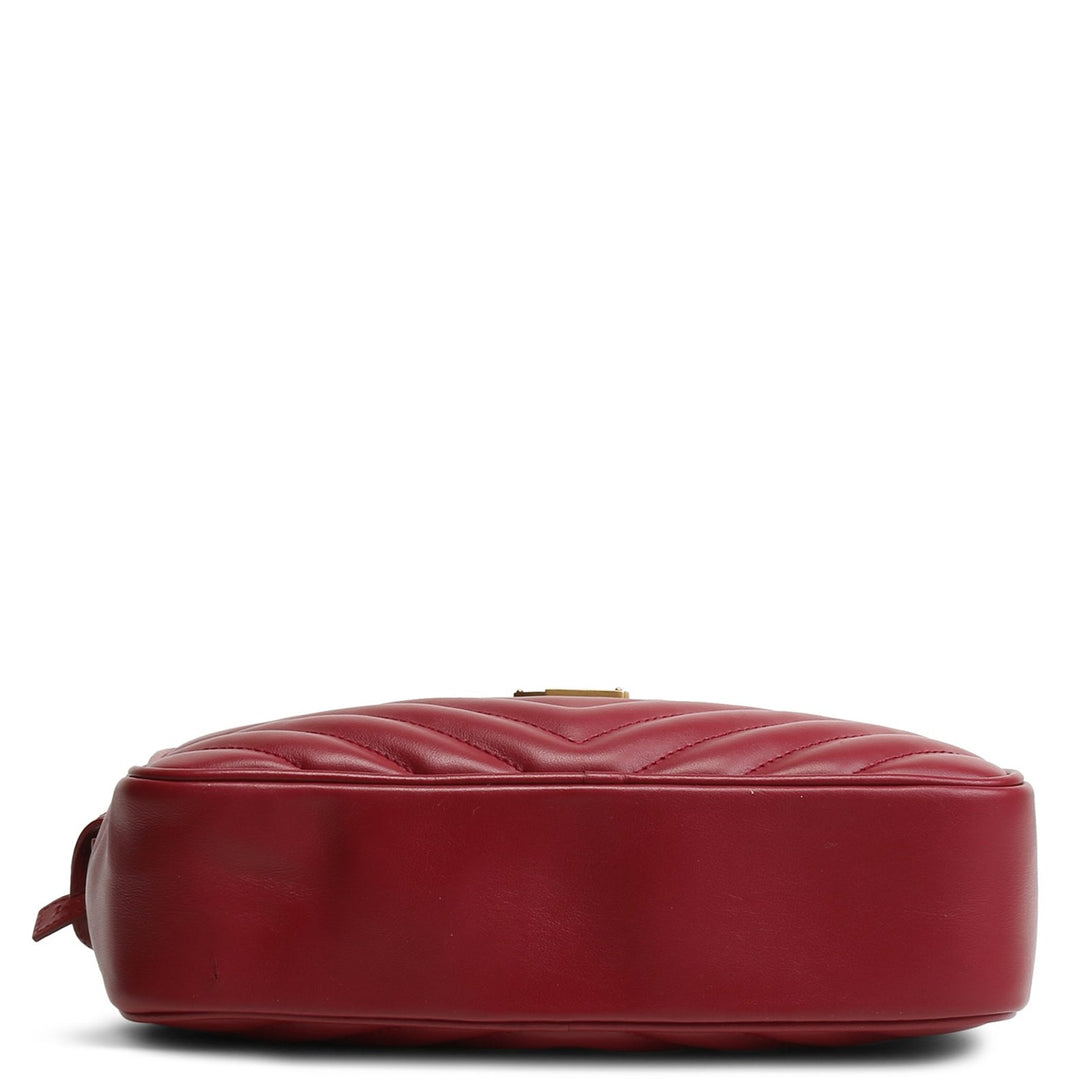 SAINT LAURENT Quilted Lou Camera Bag -  Burgundy