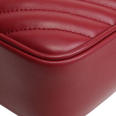 SAINT LAURENT Quilted Lou Camera Bag -  Burgundy