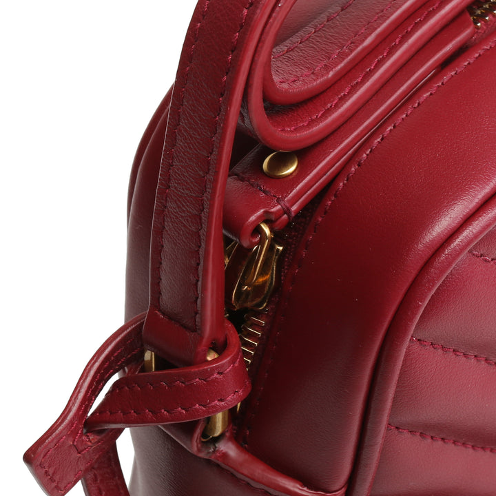 SAINT LAURENT Quilted Lou Camera Bag -  Burgundy