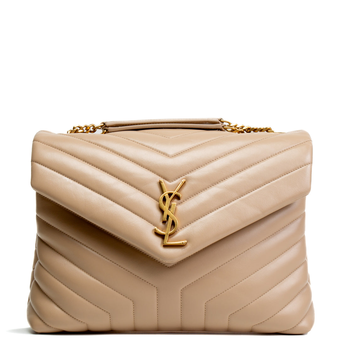 SAINT LAURENT Medium Loulou - Beige