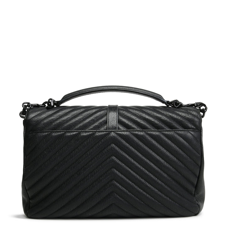 SAINT LAURENT College Large Satchel Bag - Black