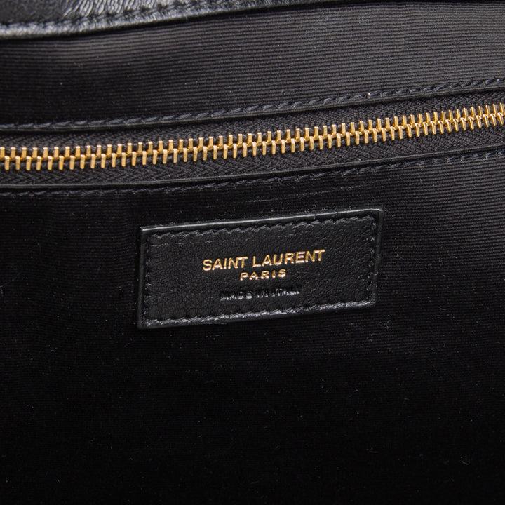 SAINT LAURENT Maxi Icare Shopping Bag w/ Pouch - Black