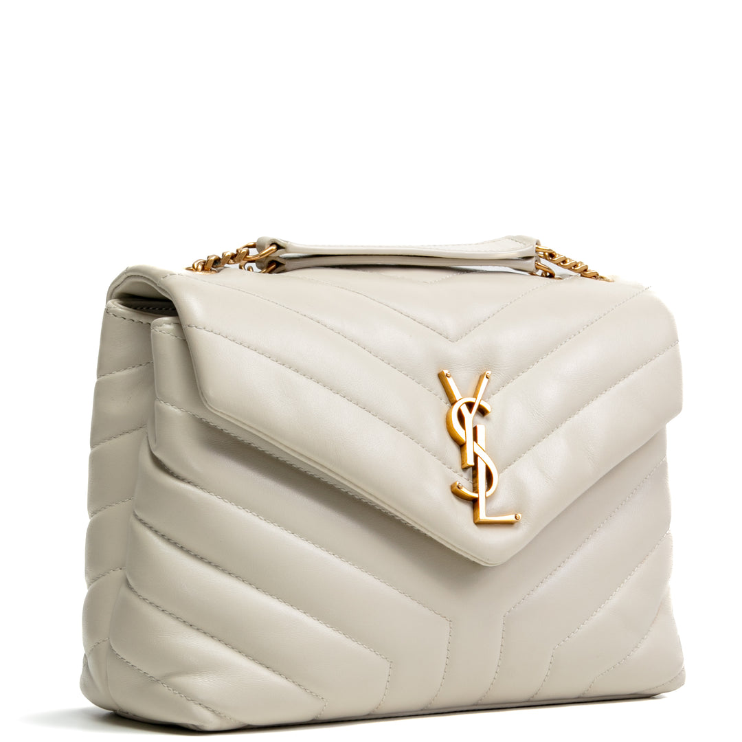 SAINT LAURENT Small Loulou Shoulder Bag - White