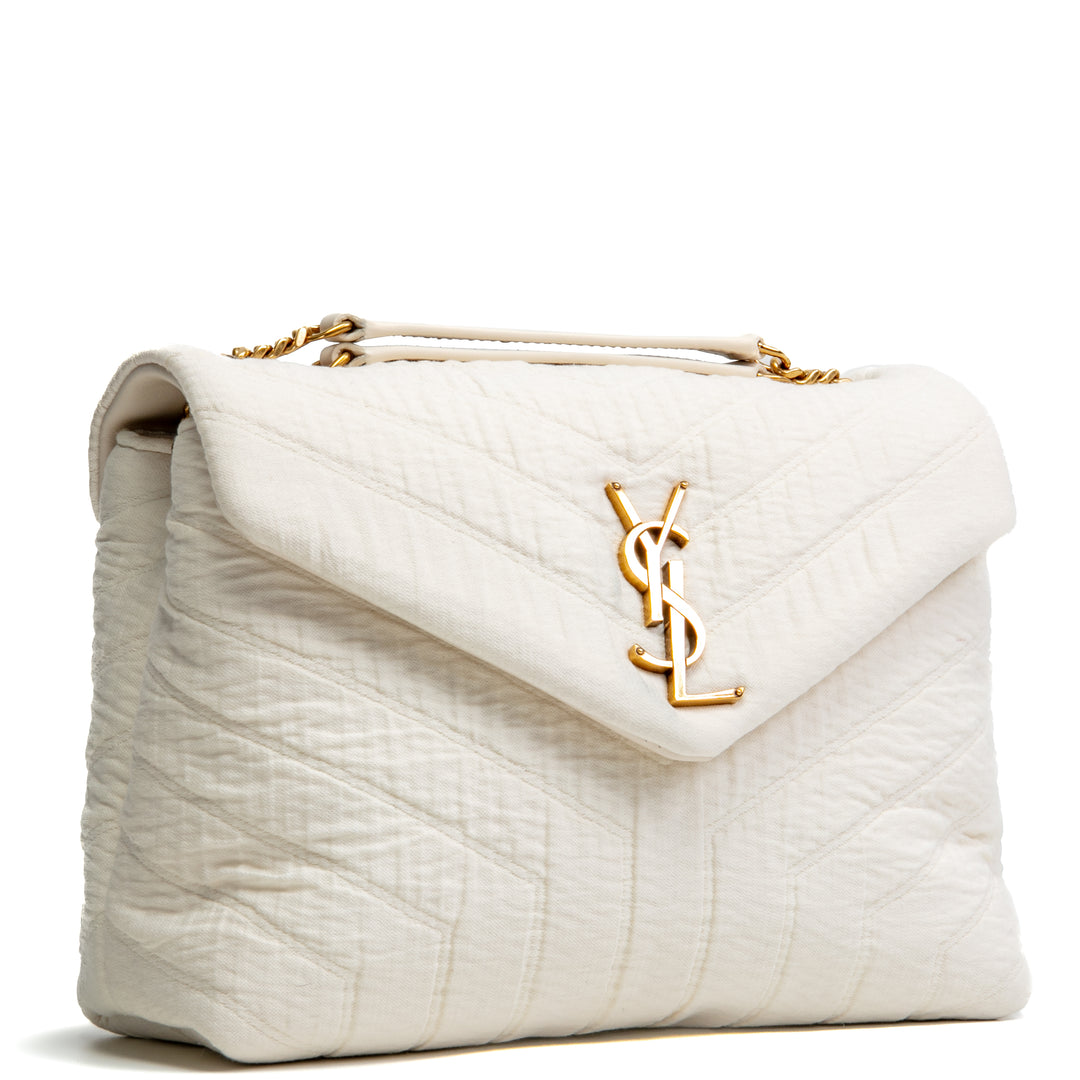 SAINT LAURENT Loulou Shoulder Bag - Cream