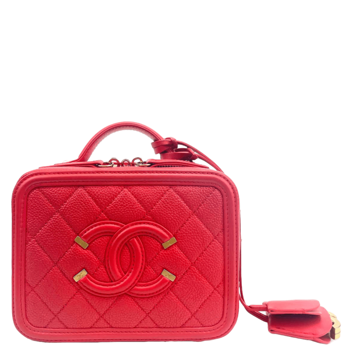CHANEL Patent Quilted Mini Square Flap Red 1146856